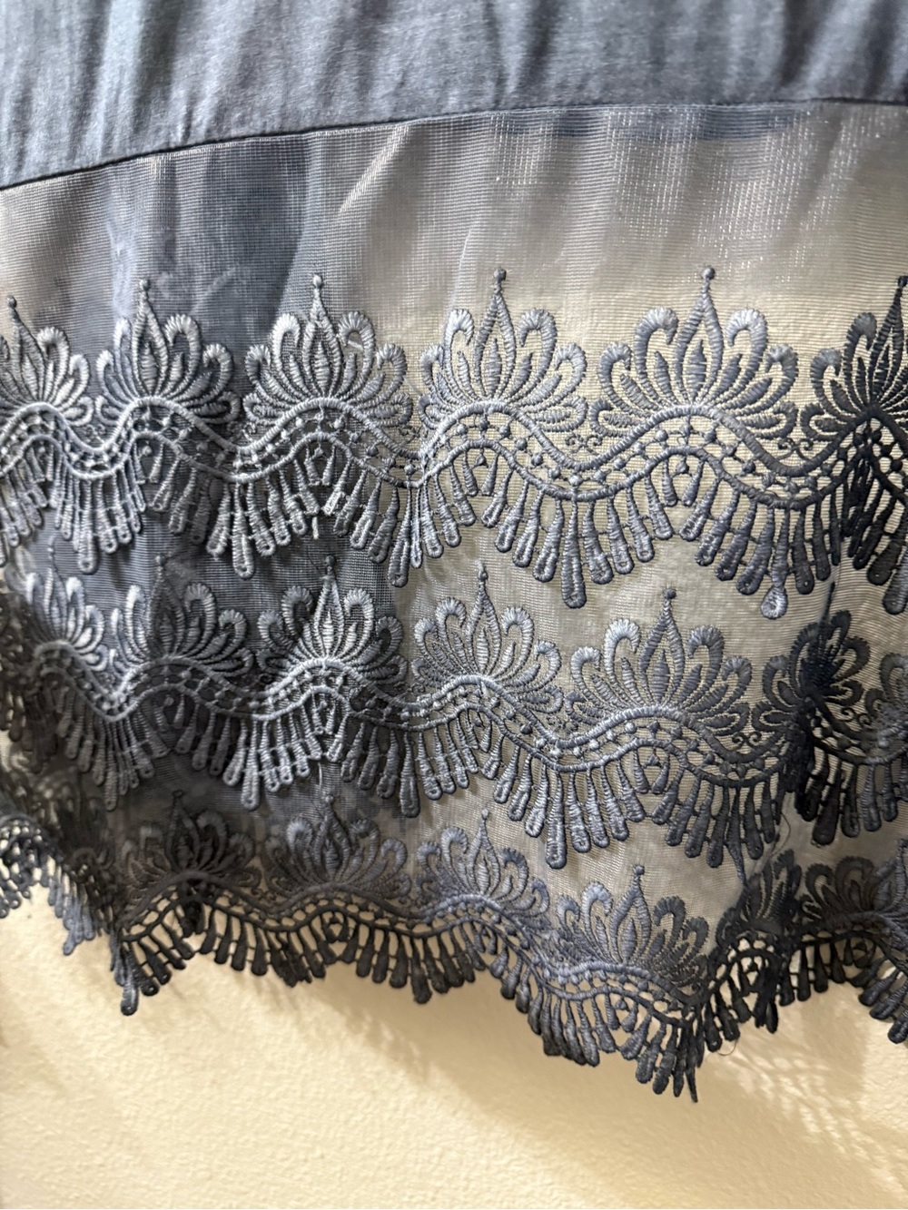 POL Slate Blue Embroidered Lace Duster Cardigan Boho Oversized XLG Kimono - Picture 6 of 7